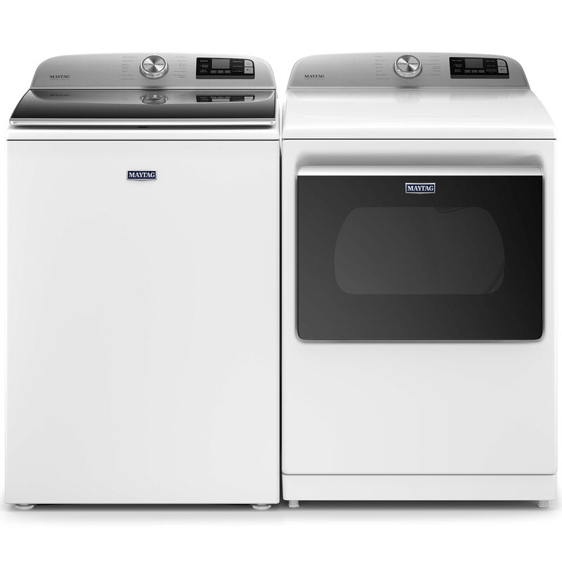 Maytag 27 in. 5.3 cu. ft. Smart Top Load Washer with Extra Power Button & Sanitize with Oxi - White, White, hires