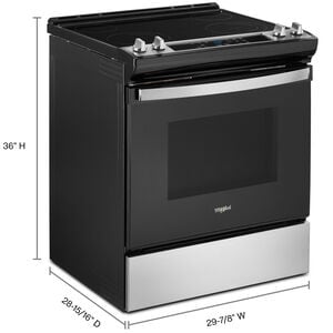 Whirlpool 30 in. 4.8 cu. ft. Slide-In Electric Range with Radiant Burners - Stainless Steel, Stainless Steel, hires