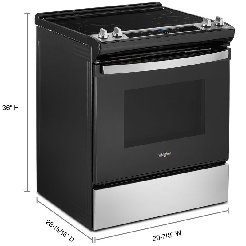 Whirlpool 30 in. 4.8 cu. ft. Slide-In Electric Range with Radiant Burners - Stainless Steel, Stainless Steel, hires