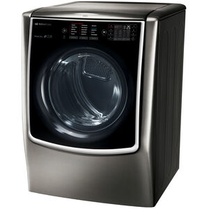 LG Signature 29 in. 9.0 cu. ft. Electric Dryer with TurboSteam Technology & Sensor Dry - Black Stainless Steel, , hires