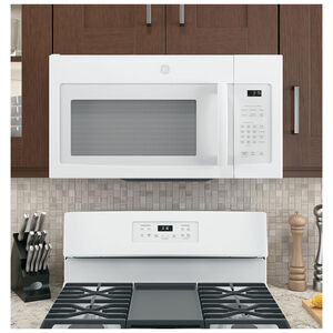GE 30" 1.6 Cu. Ft. Over-the-Range Microwave with 10 Power Levels & 300 CFM - White, White, hires