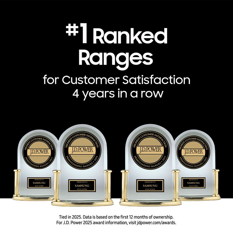 Samsung 30 in. 6.3 cu. ft. Smart Air Fry Standard Convection Electric Range with Smoothtop Burners - Stainless Steel, , hires