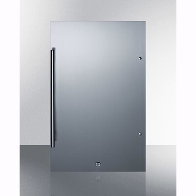 Summit 19 in. 3.1 cu. ft. Left-Hinged Outdoor Undercounter Refrigerator - Stainless Steel with Black Cabinet | SPR196OSLHD