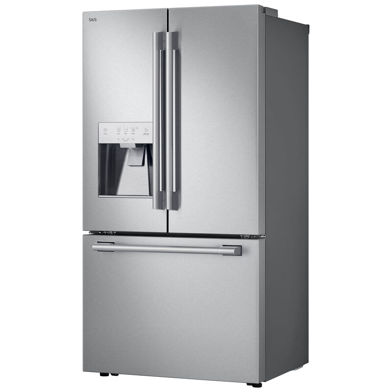 SKS 36 in. 25.5 cu. ft. Smart Counter Depth French Door Refrigerator with Ice & Water Dispenser - Stainless Steel, , hires