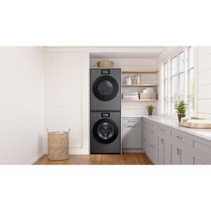Samsung Bespoke 27 in. 5.3 cu. ft. Smart Stackable Front Load Washer with AI Home, AI OptiWash+, Sanitize & Steam Cycle - Dark Steel, , hires