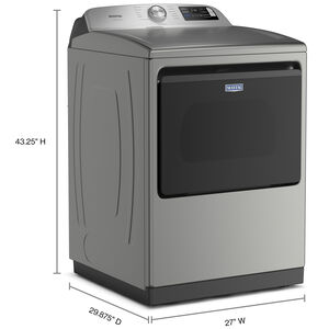 Maytag Pet Pro 27 in. 7.4 cu. ft. Smart Electric Dryer with Sensor Dry, Sanitize & Steam Cycle - Classic Silver, Classic Silver, hires