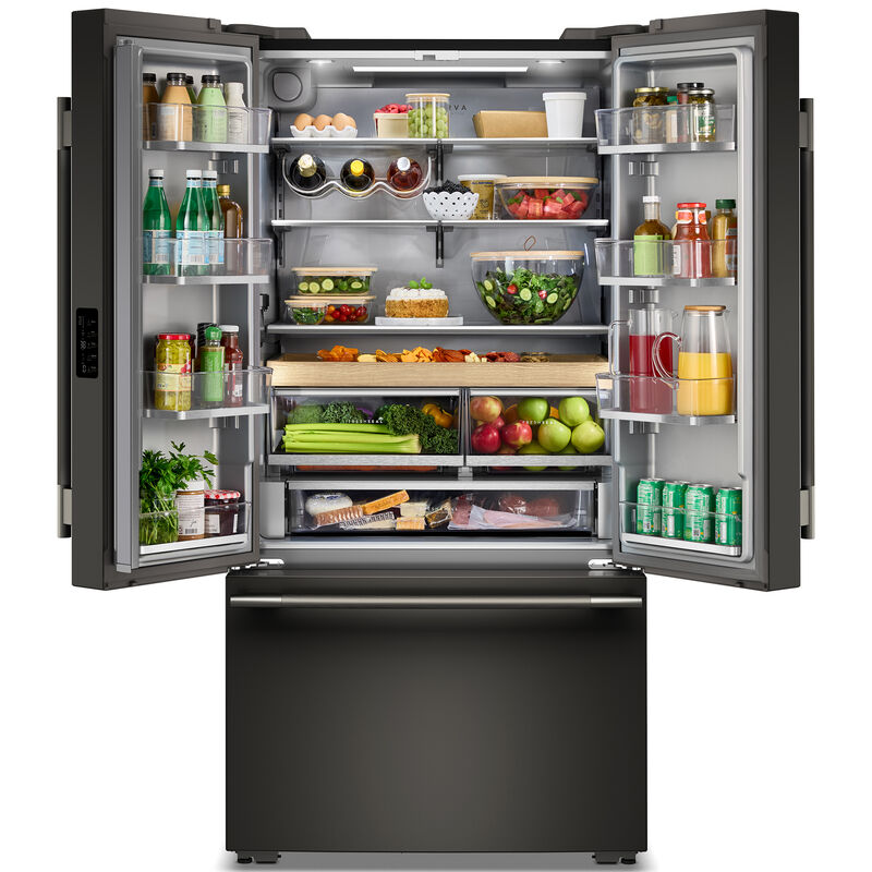 KitchenAid 36 in. 24.8 cu. ft. Smart Counter Depth French Door Refrigerator with Internal Water Dispenser - Black Ore, Black Ore, hires