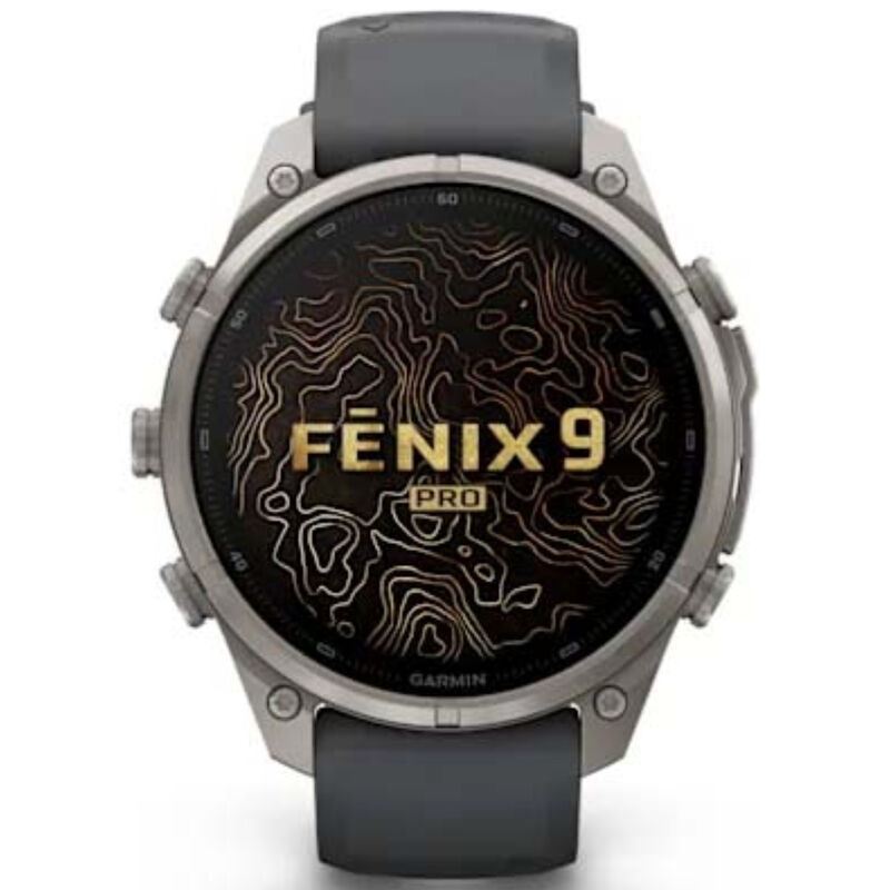 Garmin fenix 9 Pro 47 mm, AMOLED Smart Watch - Titanium with Graphite/Black Silicone Band, , hires