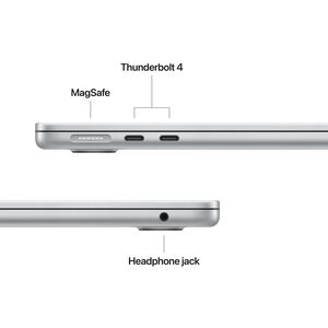 Apple MacBook Air (2025) 13.6 in. Notebook with Apple Intelligence, Apple M4 10-Core CPU, 10-Core GPU, 16 GB RAM, 512 GB SSD, up to 18 Hrs. of Battery Life & Mac OS - Silver, , hires