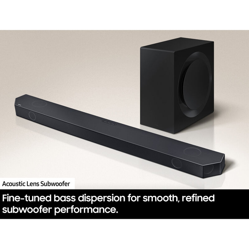 Samsung - Q Series 7.1.2ch Dolby Atmos Soundbar with Wireless Subwoofer and Q-Symphony - Black, , hires