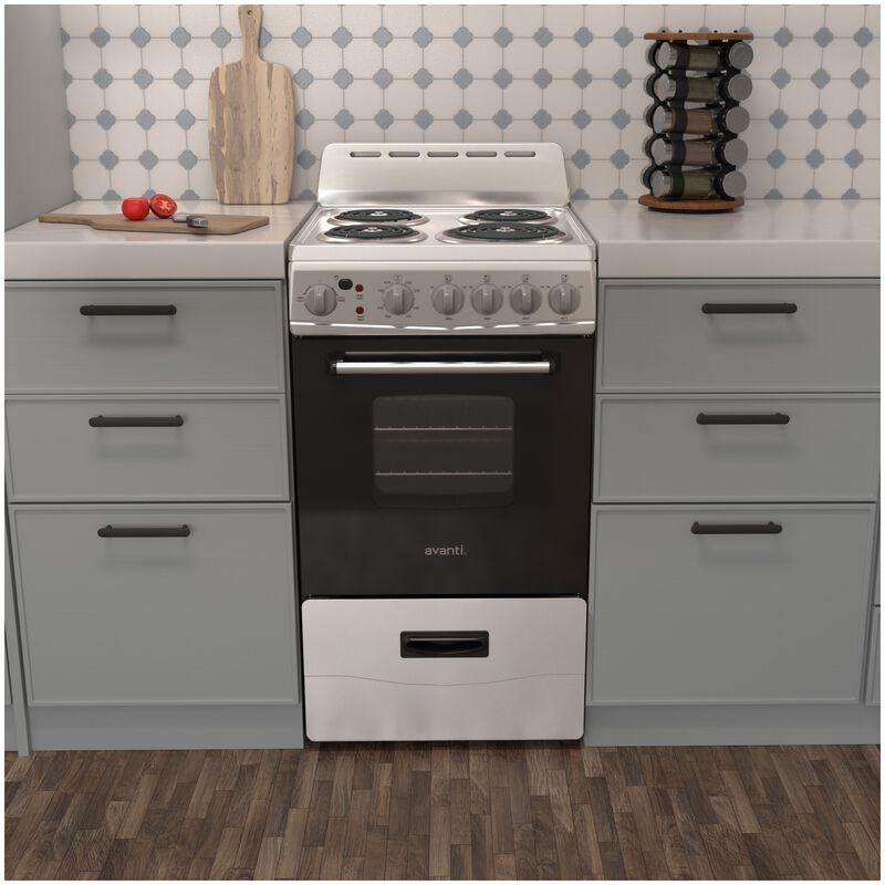 Avanti 20 in. 2.1 cu. ft. Electric Range with Coil Burners - Stainless Steel, , hires