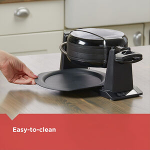 Black & Decker Double Flip Waffle Maker - Black, , hires