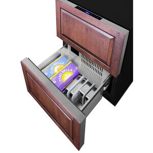 Summit 24 in. 3.3 cu. ft. Outdoor Double Refrigerator & Freezer Drawer - Stainless Steel/Panel Ready, , hires