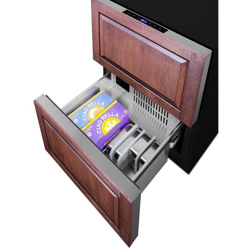 Summit 24 in. 3.3 cu. ft. Outdoor Double Refrigerator & Freezer Drawer - Stainless Steel/Panel Ready, , hires