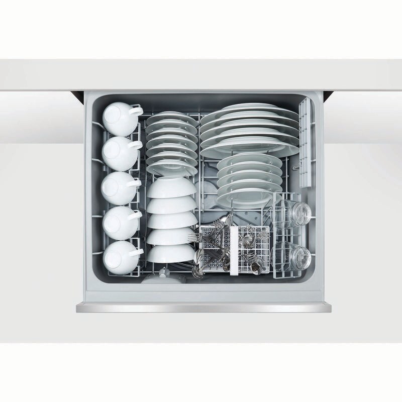 Fisher & Paykel Series 7 24 in. Smart Double Drawer with Front Control, 42 dBa Sound Level & Pocket - Stainless Steel, , hires