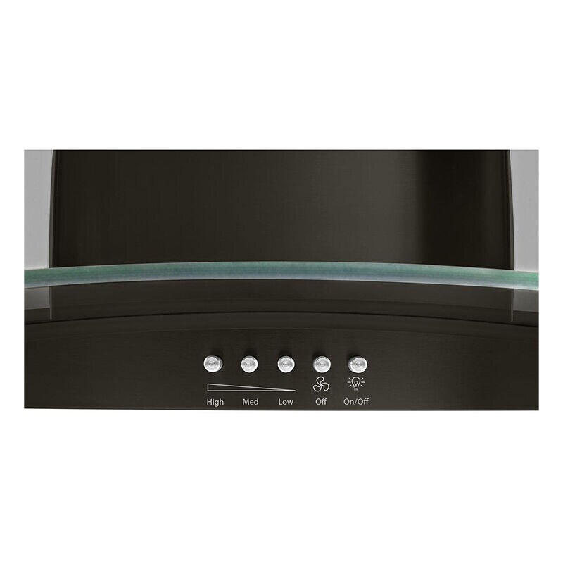 Whirlpool 30 in. Convertible Chimney Style Range Hood with 400 CFM, 3 Fan Speeds & 2 LED Lights - Black Stainless, , hires