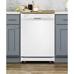 Whirlpool 24 in. Front Control Portable Dishwasher with 64 dBa Sound Level & Pocket - White, White, hires