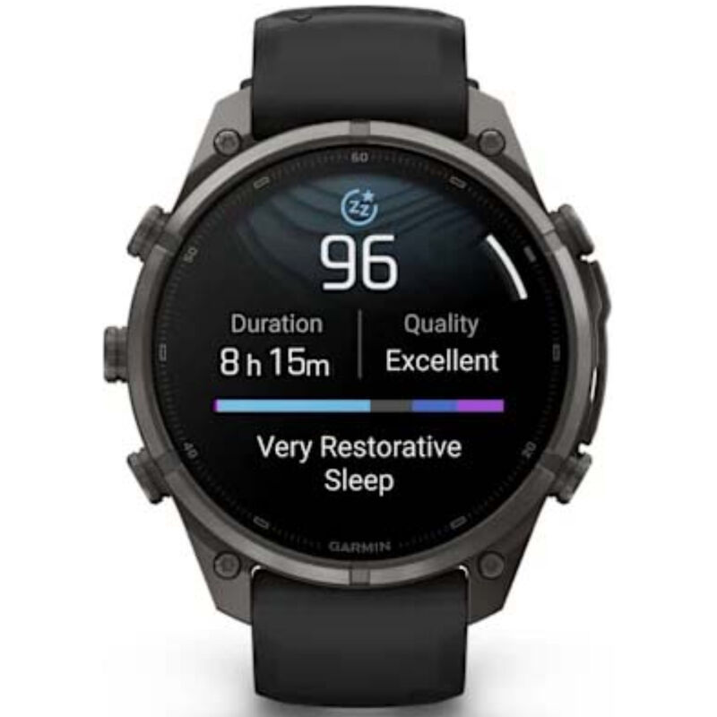 Garmin fenix 9 Pro 47 mm, AMOLED Smart Watch - Carbon Gray DLC Titanium with Black/Pebble Gray Silicone Band, , hires