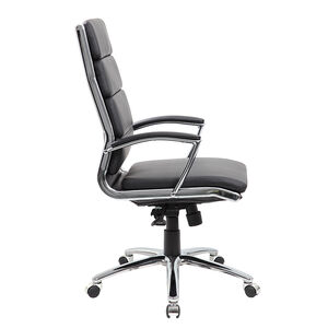 Boss Executive CaressoftPlus Chair With Metal Chrome Finish - Black, , hires