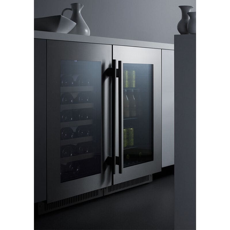 Summit Classic Collection 18 in. Undercounter Wine Cooler with Wood Racks, Single Temperature Zone & 29 Bottle Capacity - Stainless Steel, , hires