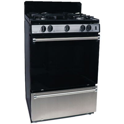 Premier 24 in. 2.9 cu. ft. Gas Range with 4 Sealed Burners - Stainless Steel | SJK300BPG1