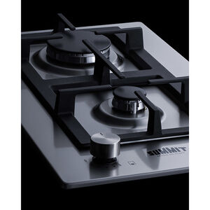 Summit 12 in. 2-Burner Natural Gas Cooktop with Simmer Burner - Stainless Steel, , hires