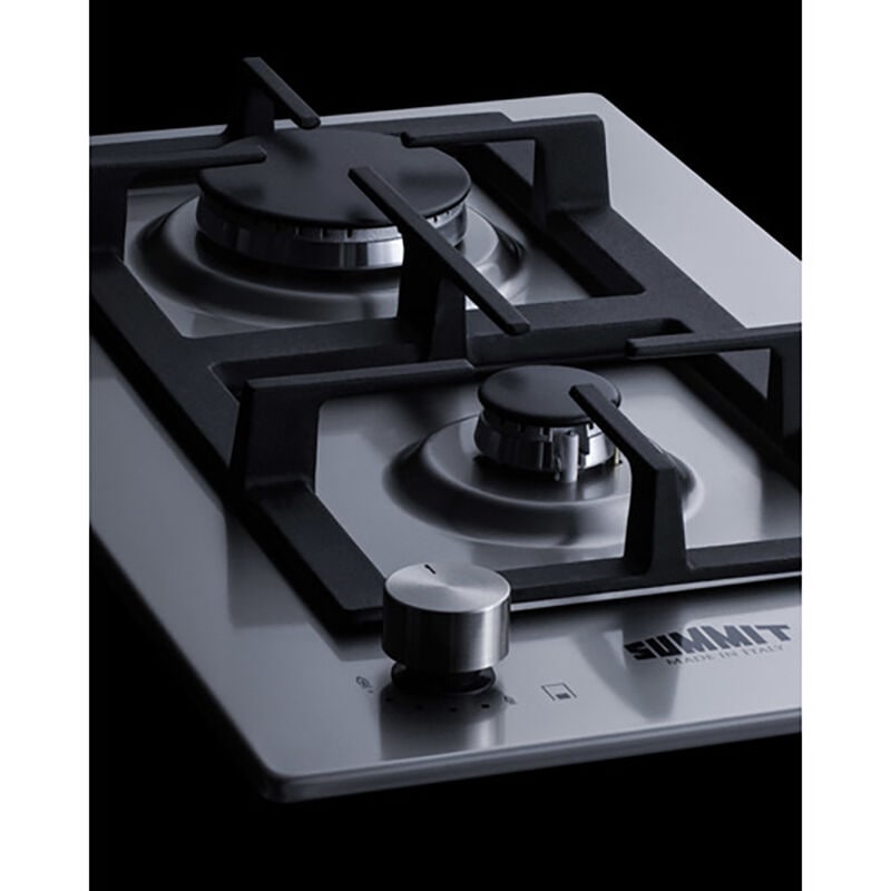Summit 12 in. 2-Burner Natural Gas Cooktop with Simmer Burner - Stainless Steel, , hires