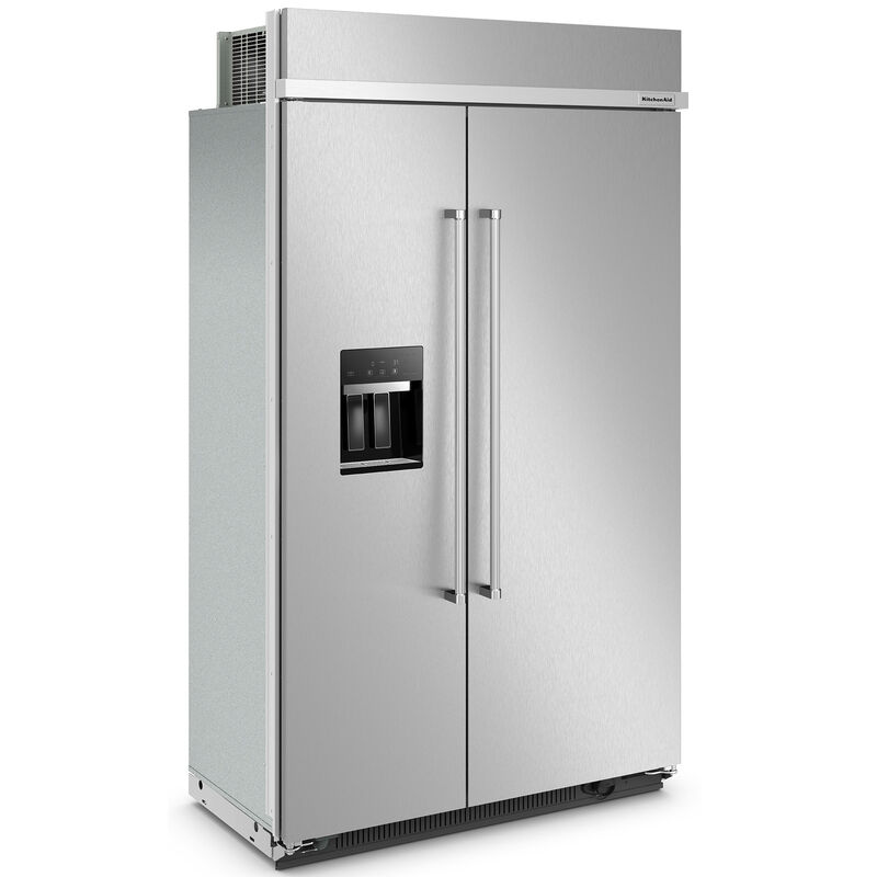 KitchenAid 48 in. 29.4 cu. ft. Built-In Counter Depth Side by Side Refrigerator with Ice & Water Dispenser - Stainless Steel with PrintShield Finish, Stainless Steel with PrintShield Finish, hires