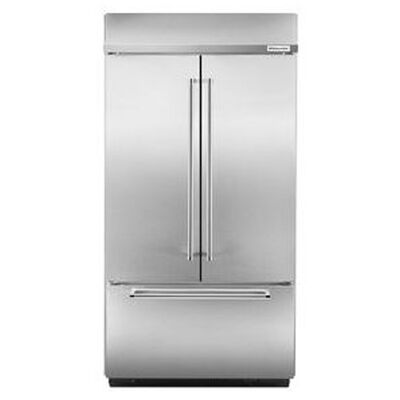 KitchenAid 42 in. 24.2 cu. ft. Built-In Counter Depth French Door Refrigerator- Stainless Steel | KBFN502ESS