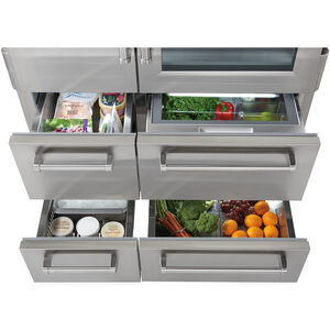 Sub-Zero Pro 48 in. 30.4 cu. ft. Built-In Smart Counter Depth 6-Door Side-by-Side Refrigerator with Glass Door & Ice Maker - Stainless Steel, , hires