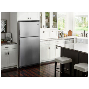Maytag 30" 18.15 Cu. Ft. Top Freezer Refrigerator (Optional Ice Dispenser Sold Separately) - Stainless Steel, , hires