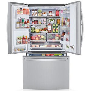 LG 36 in. 29.5 cu. ft. Smart 4-Door French Door Refrigerator with Ice & Water Dispenser - PrintProof Stainless Steel, PrintProof Stainless Steel, hires