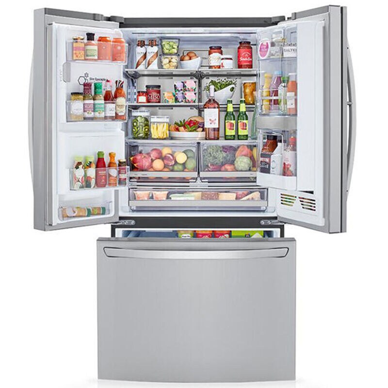 LG 36 in. 29.5 cu. ft. Smart 4-Door French Door Refrigerator with Ice & Water Dispenser - PrintProof Stainless Steel, PrintProof Stainless Steel, hires