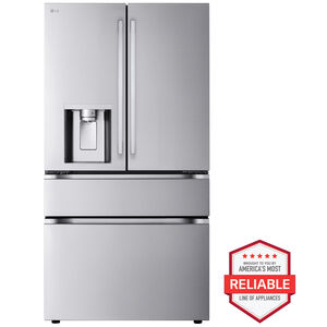 LG 36 in. 28.6 cu. ft. Smart 4-Door French Door Refrigerator with Ice & Water Dispenser - PrintProof Stainless Stee, , hires