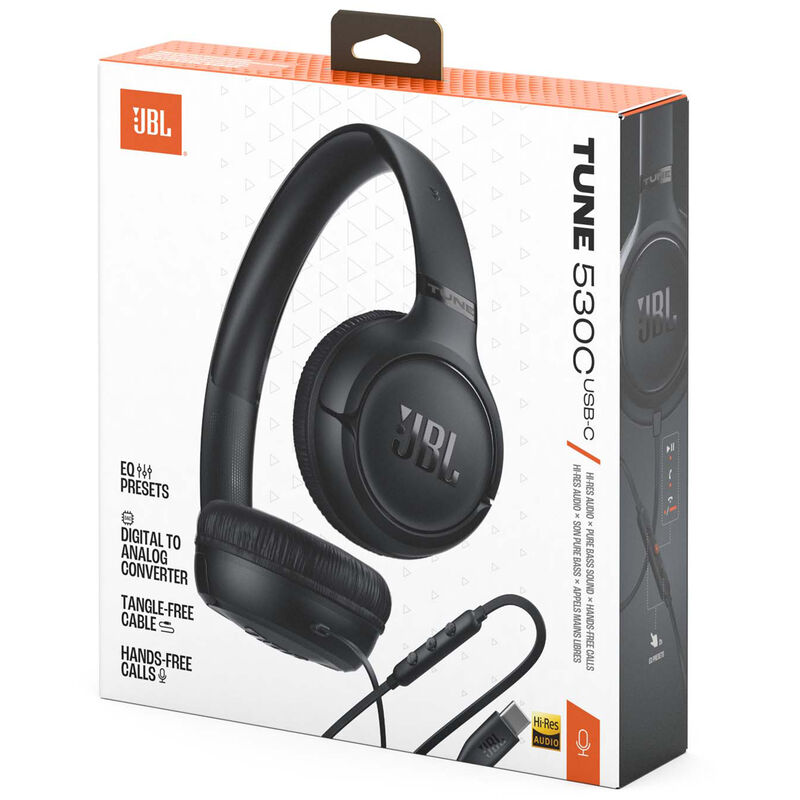 JBL Tune 530C USB-C Wired On-Ear Headphone - Black, , hires