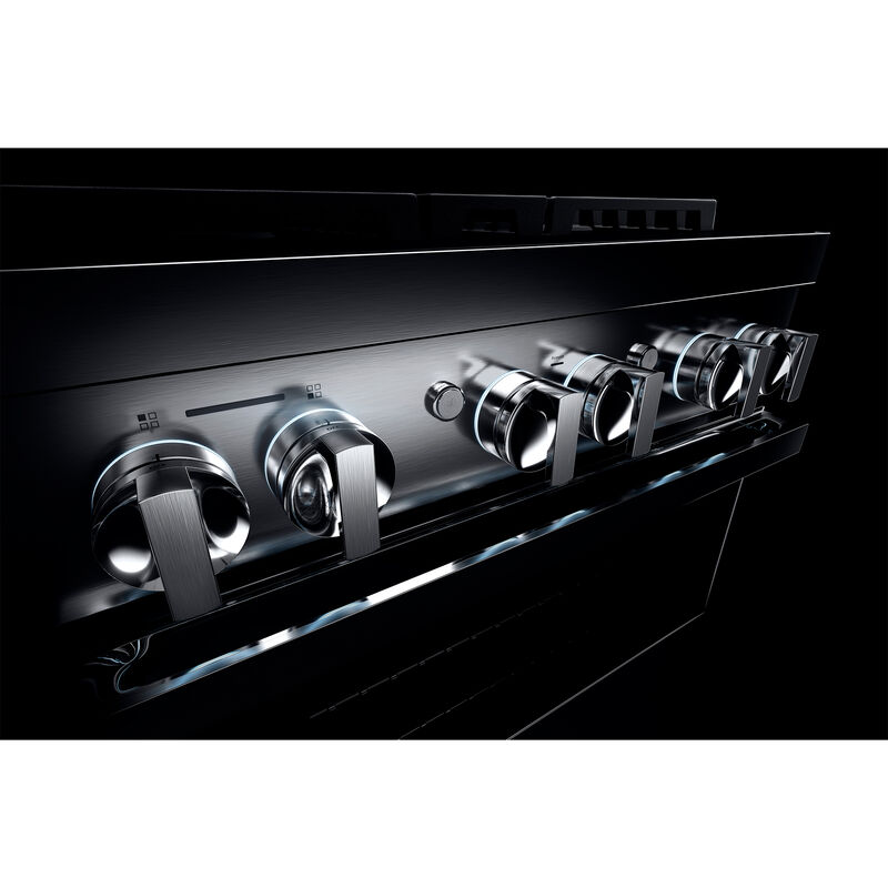 JennAir Noir Series 30 in. 4.1 cu. ft. Smart True European Convection Dual Fuel Range with 4 Sealed Burners - Stainless Steel, , hires