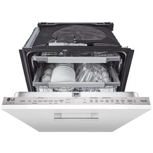 LG Studio 24 in. Top Control Flush-Mount Smart Dishwasher with 45 dBa Sound Level, 3rd-Rack & Dynamic Dry - Custom Panel Ready, , hires