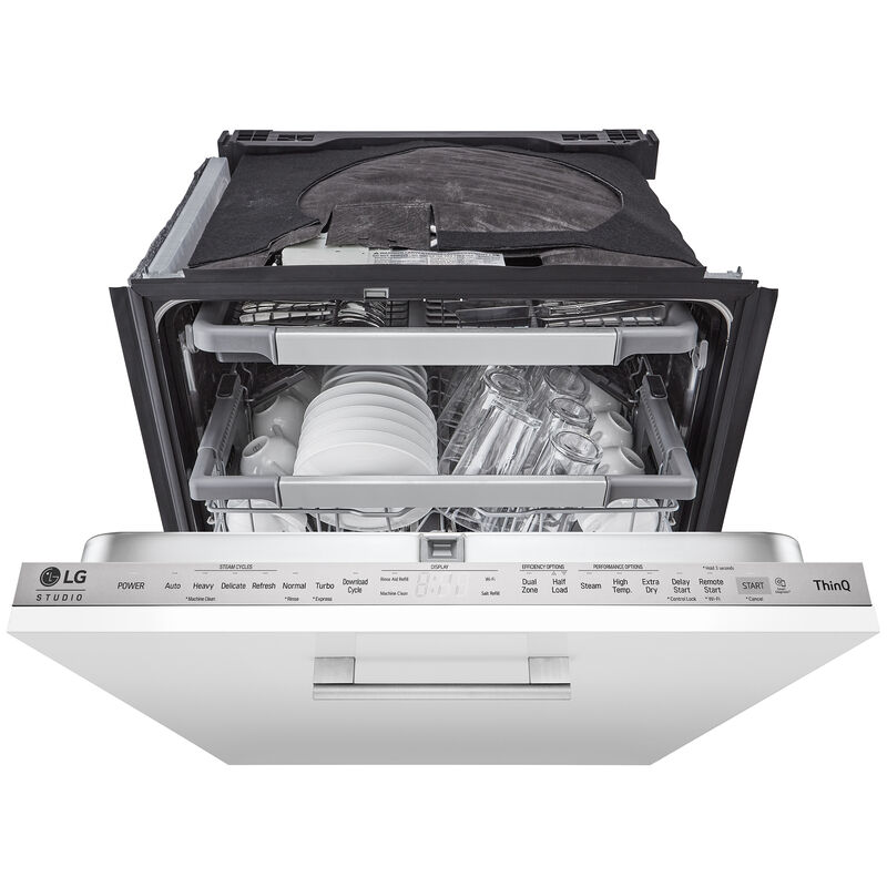 LG Studio 24 in. Top Control Flush-Mount Smart Dishwasher with 45 dBa Sound Level, 3rd-Rack & Dynamic Dry - Custom Panel Ready, , hires