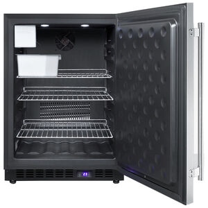 Summit 24 in. 4.7 cu. ft. Built-in Outdoor Frost Free Compact Upright Freezer with Ice-Maker & Adjustable Shelves - Stainless Steel, , hires