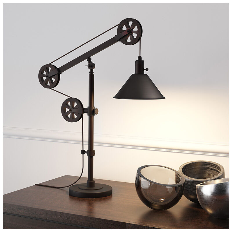 Hudson & Canal Descartes Table Lamp - Blackened Bronze, , hires