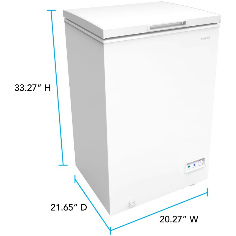 Avanti 21 in. 3.5 cu. ft. Garage-Ready Compact Chest Freezer - White, White, hires