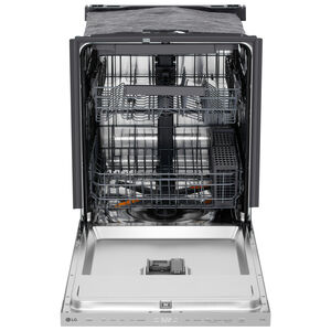 LG 24 in. Top Control Flush-Mount Smart Dishwasher with 46 dBA Sound Level, 3rd-Rack, AutoVent Dry & Pocket Handle - PrintProof Stainless Steel, , hires