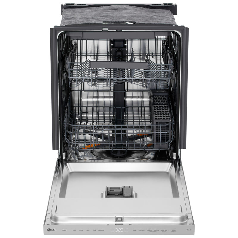 LG 24 in. Top Control Flush-Mount Smart Dishwasher with 46 dBA Sound Level, 3rd-Rack, AutoVent Dry & Pocket Handle - PrintProof Stainless Steel, , hires