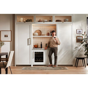 SKS 24 in. Undercounter Smart Wine Cooler with Metal & Wood Racks, Dual Temperature Zones & 41 Bottle Capacity - Custom Panel Ready, , hires