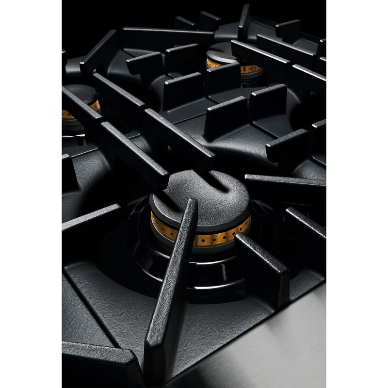 JennAir Rise Series 48 in. 6.3 cu. ft. Smart True European Convection Double Oven Dual Fuel Range with 4 Sealed Burners, Grill & Griddle - Stainless Steel, , hires