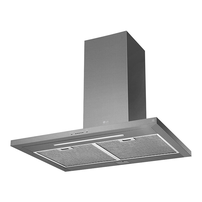 LG Studio 30 in. Chimney Style Range Hood with 5 Speed Settings, 600 CFM, Ducted Venting & 1 LED Light - Stainless Steel, , hires