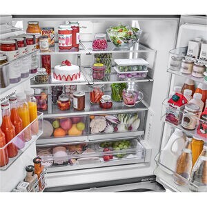 LG 36 in. 25.5 cu. ft. Smart Counter Depth French Door Refrigerator with External Ice & Water Dispenser, 4 types of Ice and Pocket Doors - PrintProof Stainless Steel, PrintProof Stainless Steel, hires