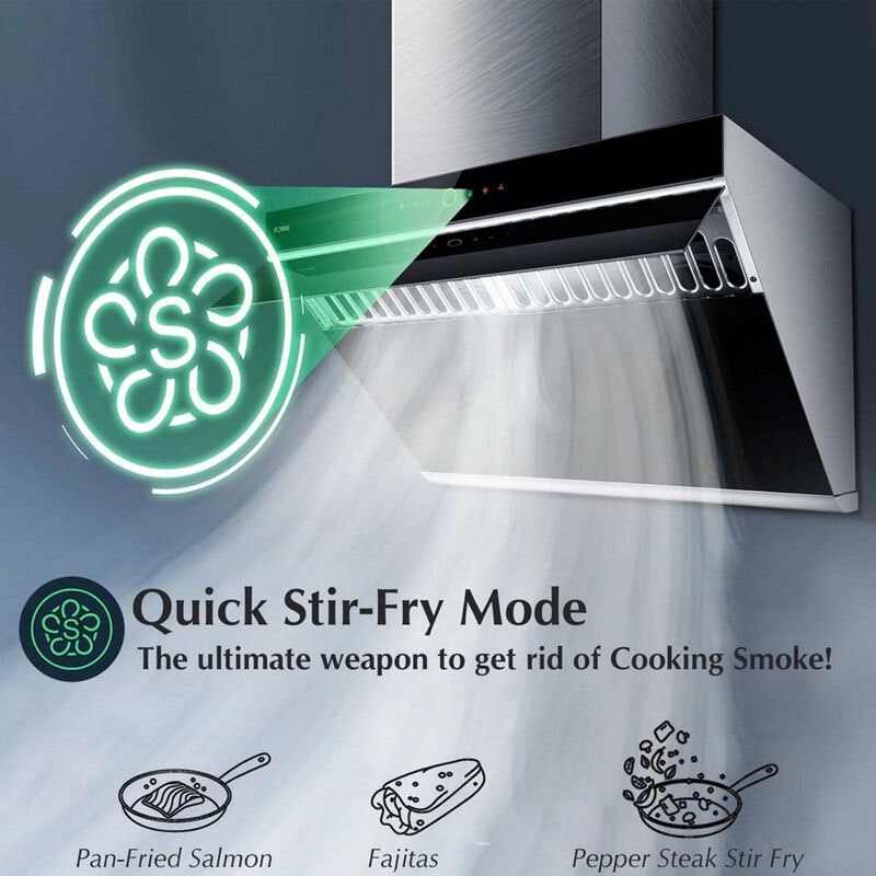 Fotile Prestige 36 in. Ducted Standard Style Range Hood with 1000 CFM, 4 Fan Speeds & 2 LED Lights - Onyx Black, , hires