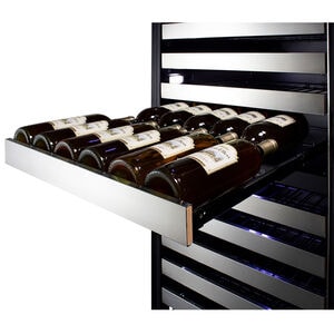 Summit 24 in. Wine Cooler with Wire Racks, Dual Temperature Zones & 163 Bottle Capacity - Stainless Steel, , hires