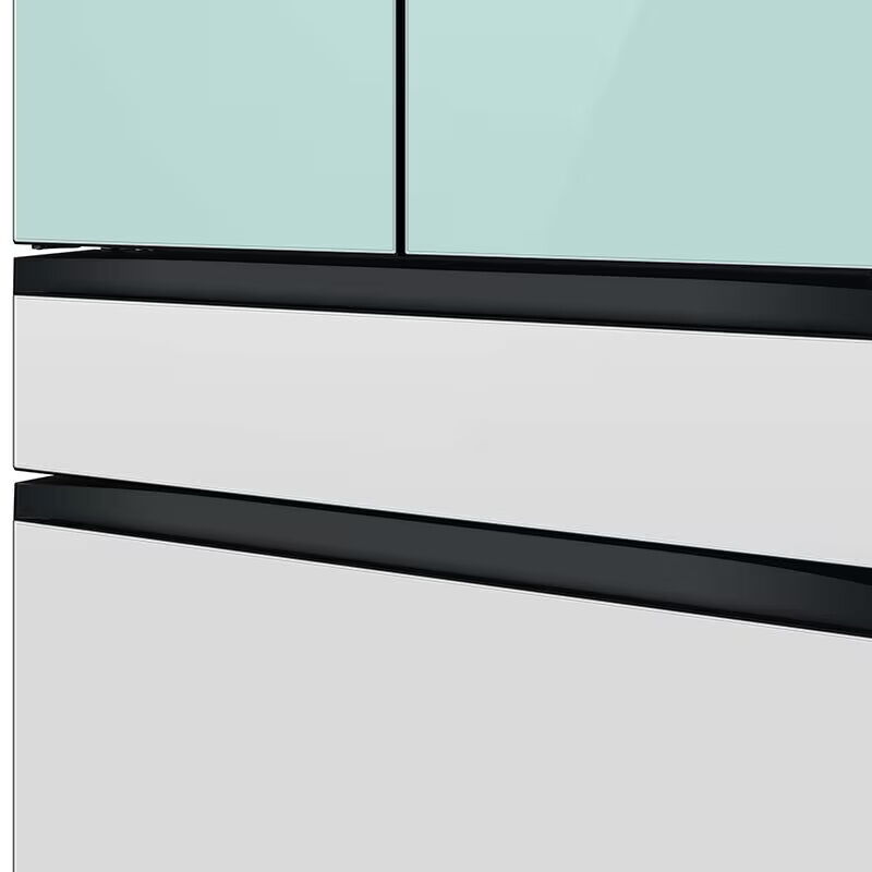 Samsung Bespoke 36 in. 28.8 cu. ft. Smart 4-Door French Door Refrigerator with Internal Water Dispenser - Morning Blue and White Glass, Morning Blue, hires